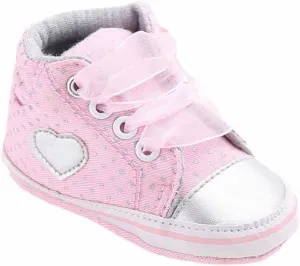 Baby Girls Boys Shoes Soft Anti-Slip Sole Newborn First Walking Star High Top Canvas Denim Unisex Infant Sneaker