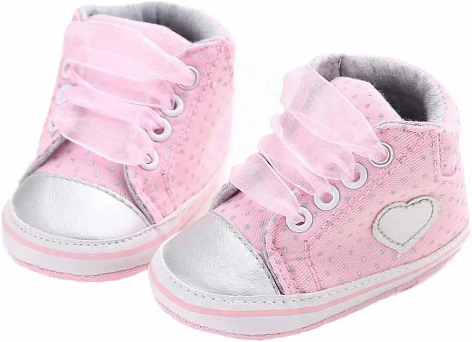 Baby Girls Boys Shoes Soft Anti-Slip Sole Newborn First Walking Star High Top Canvas Denim Unisex Infant Sneaker