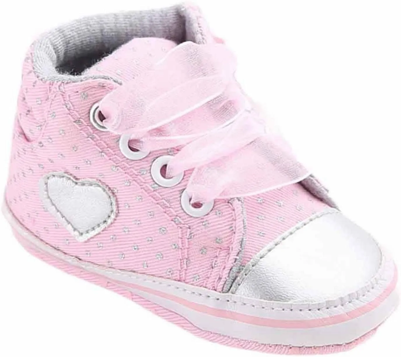 Baby Girls Boys Shoes Soft Anti-Slip Sole Newborn First Walking Star High Top Canvas Denim Unisex Infant Sneaker