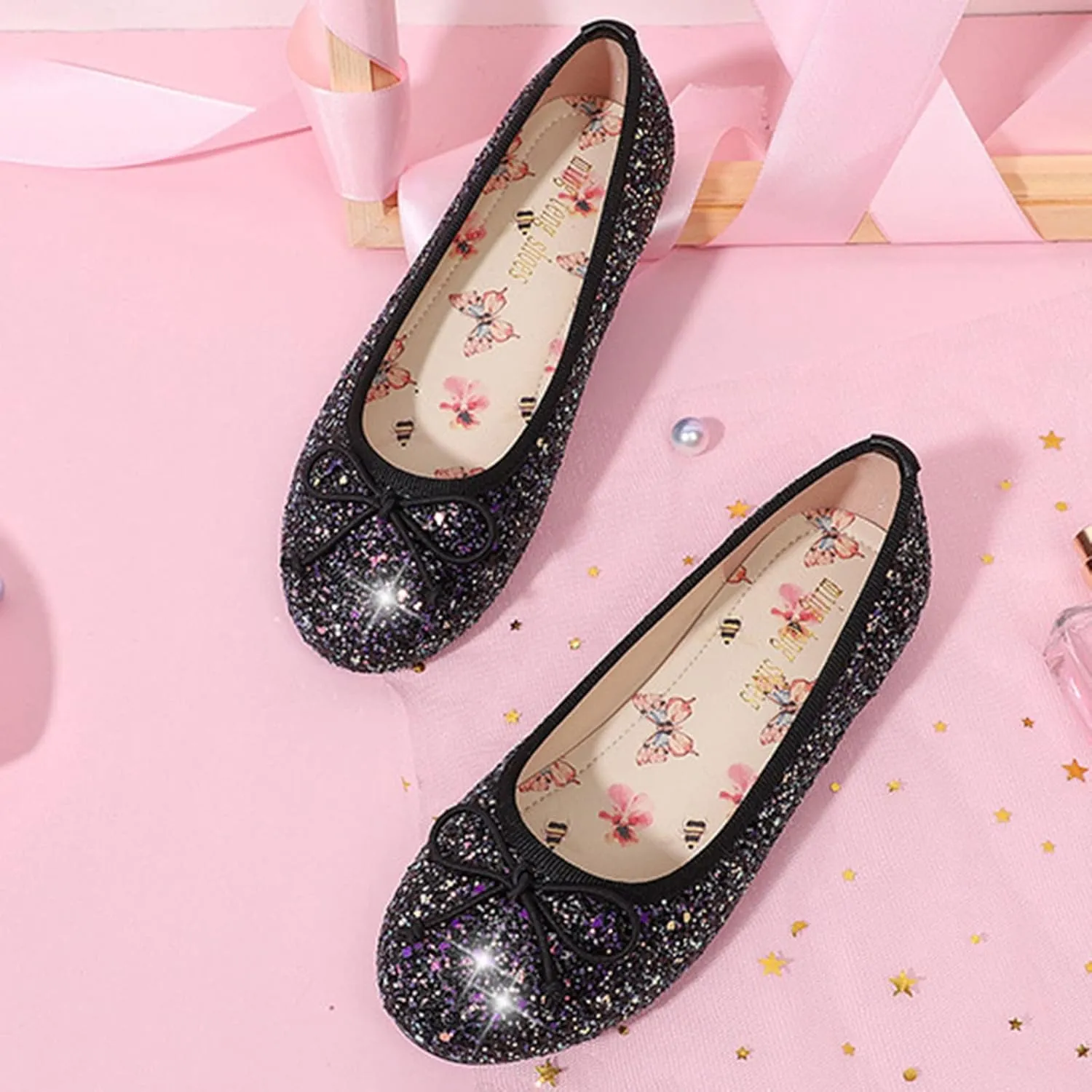 Baby Girls Princess Sparkly Shoes Mary Jane Dresses Shoes Children Dance Shoes Flat Shoes Girls Shoes Toddler Shoes