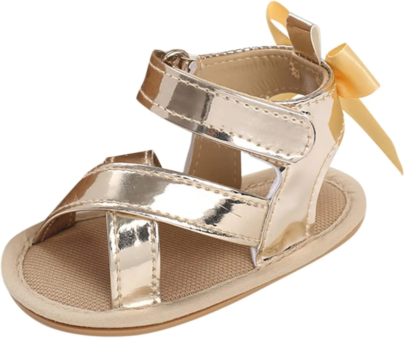 Baby Girls Sandals Bowknot High Top Rome Crib Shoes Toddler PU Leather Light Soft Rubber Sole First Walkers Sandal