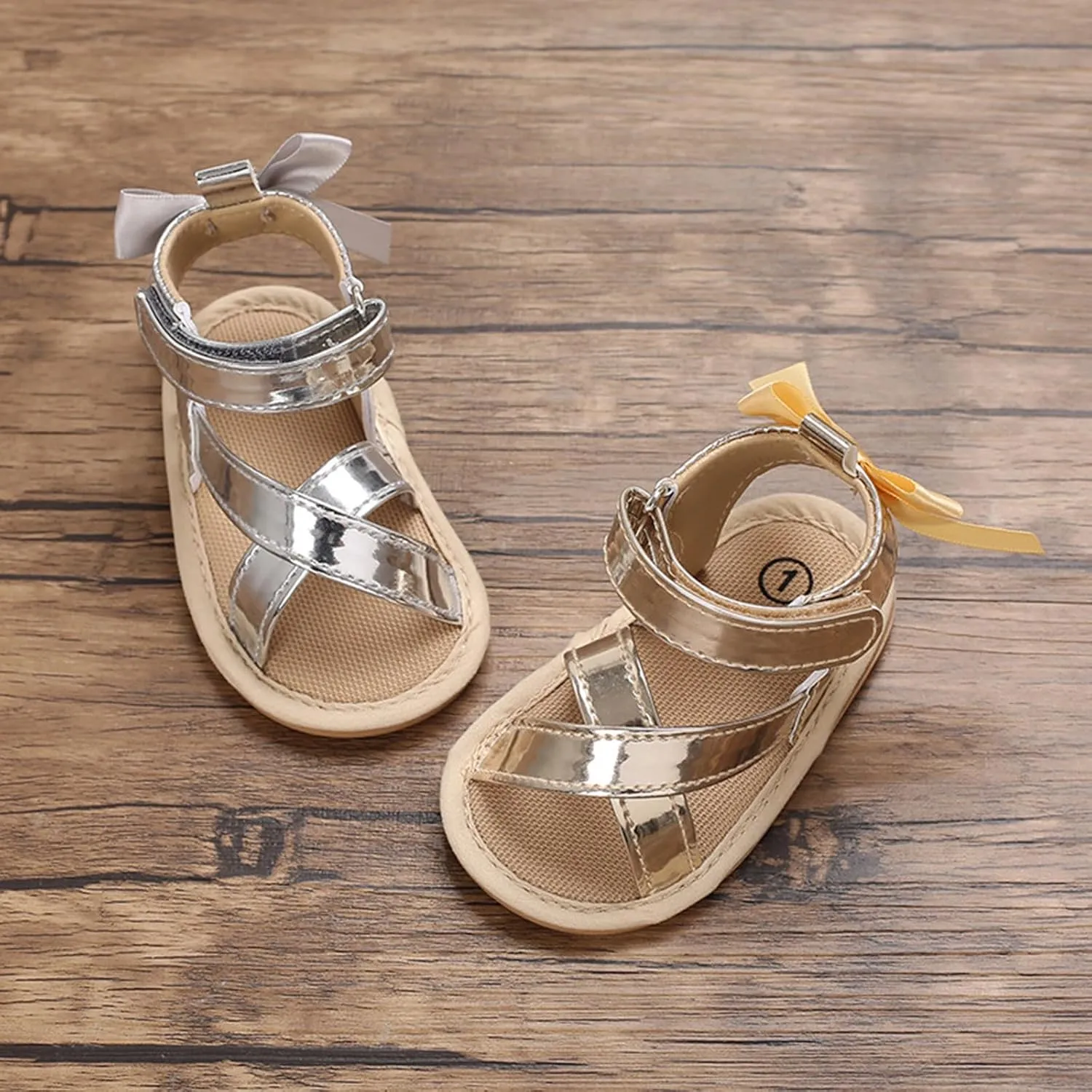 Baby Girls Sandals Bowknot High Top Rome Crib Shoes Toddler PU Leather Light Soft Rubber Sole First Walkers Sandal