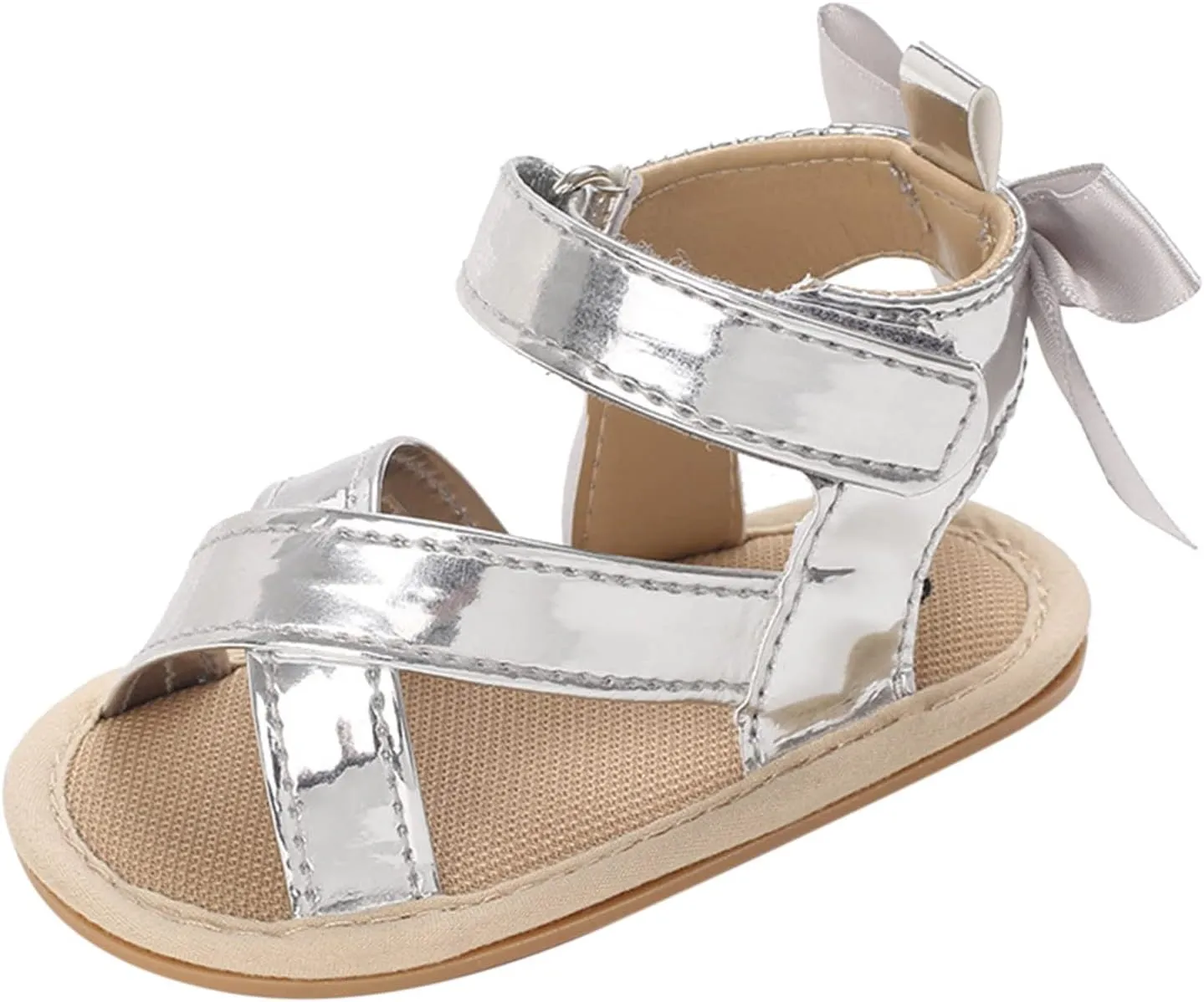 Baby Girls Sandals Bowknot High Top Rome Crib Shoes Toddler PU Leather Light Soft Rubber Sole First Walkers Sandal