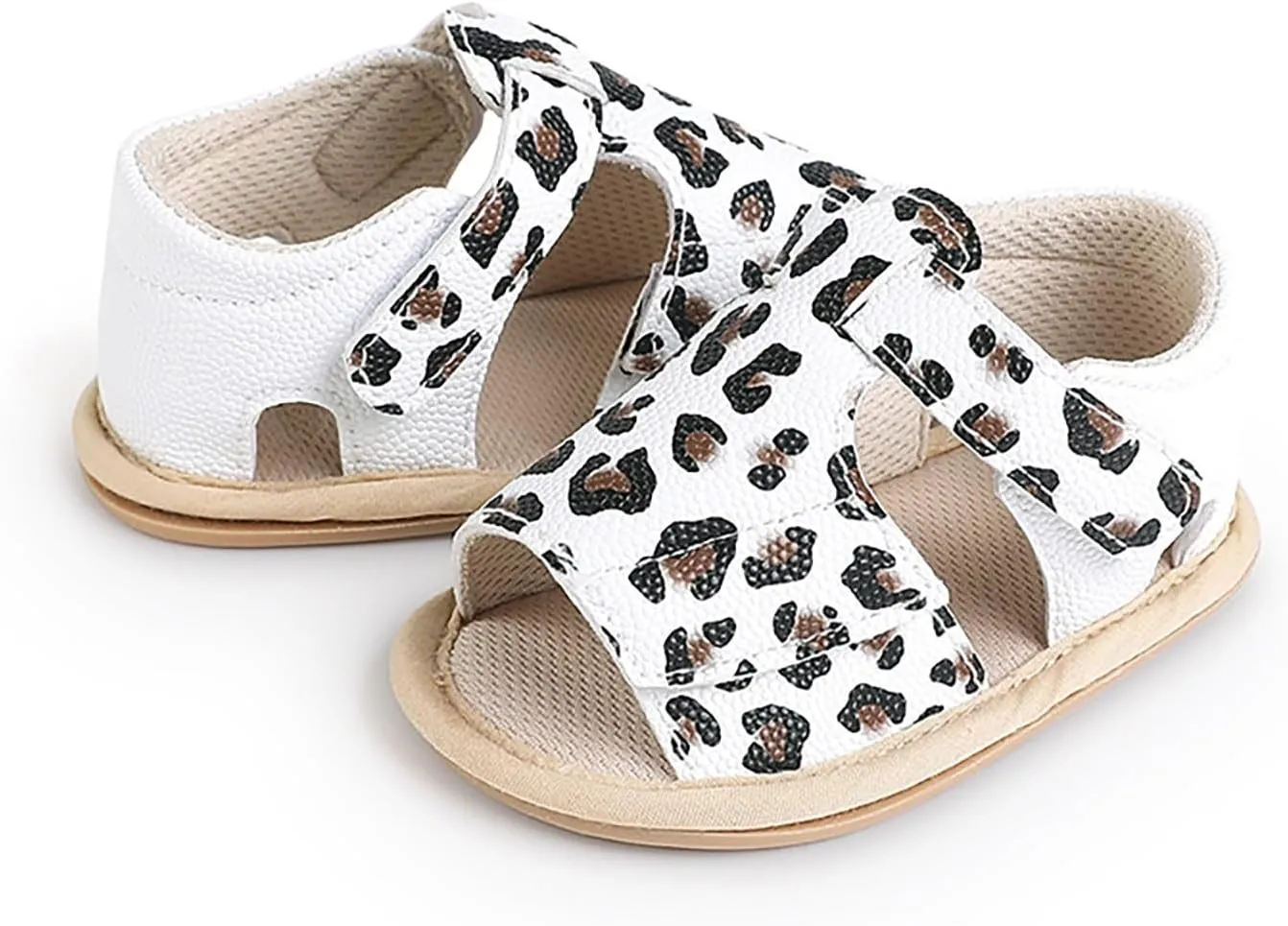 Baby Girls Sandals Soft Rubber Princess Flat Shoes Breathable Non Slip Flower Leopard Print Little Girl Sandals
