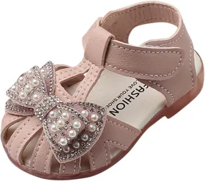 Baby Girls Shoes Toddler Baby Girl Shoes Breathable Shoe Dew Toe Shoe Bag Head Sandals Girl Leather Soft Closed Toe