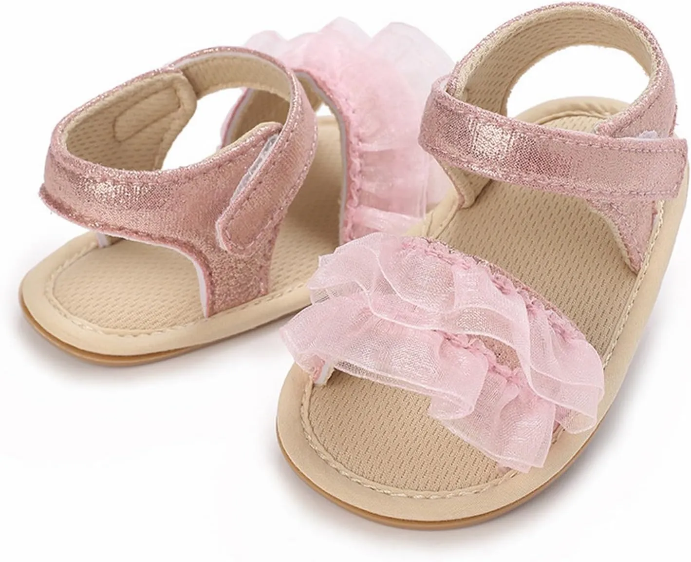 Baby Girls Summer Sandals Infant Flower Flat Shoes Newborn Soft Sole Slippers Open Toe Toddler First Walking Shoes