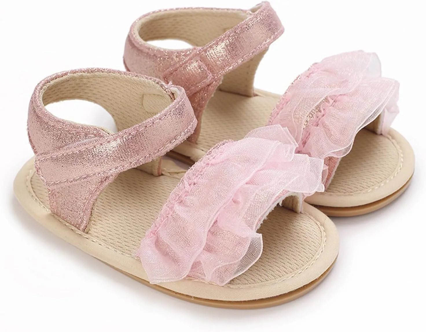 Baby Girls Summer Sandals Infant Flower Flat Shoes Newborn Soft Sole Slippers Open Toe Toddler First Walking Shoes