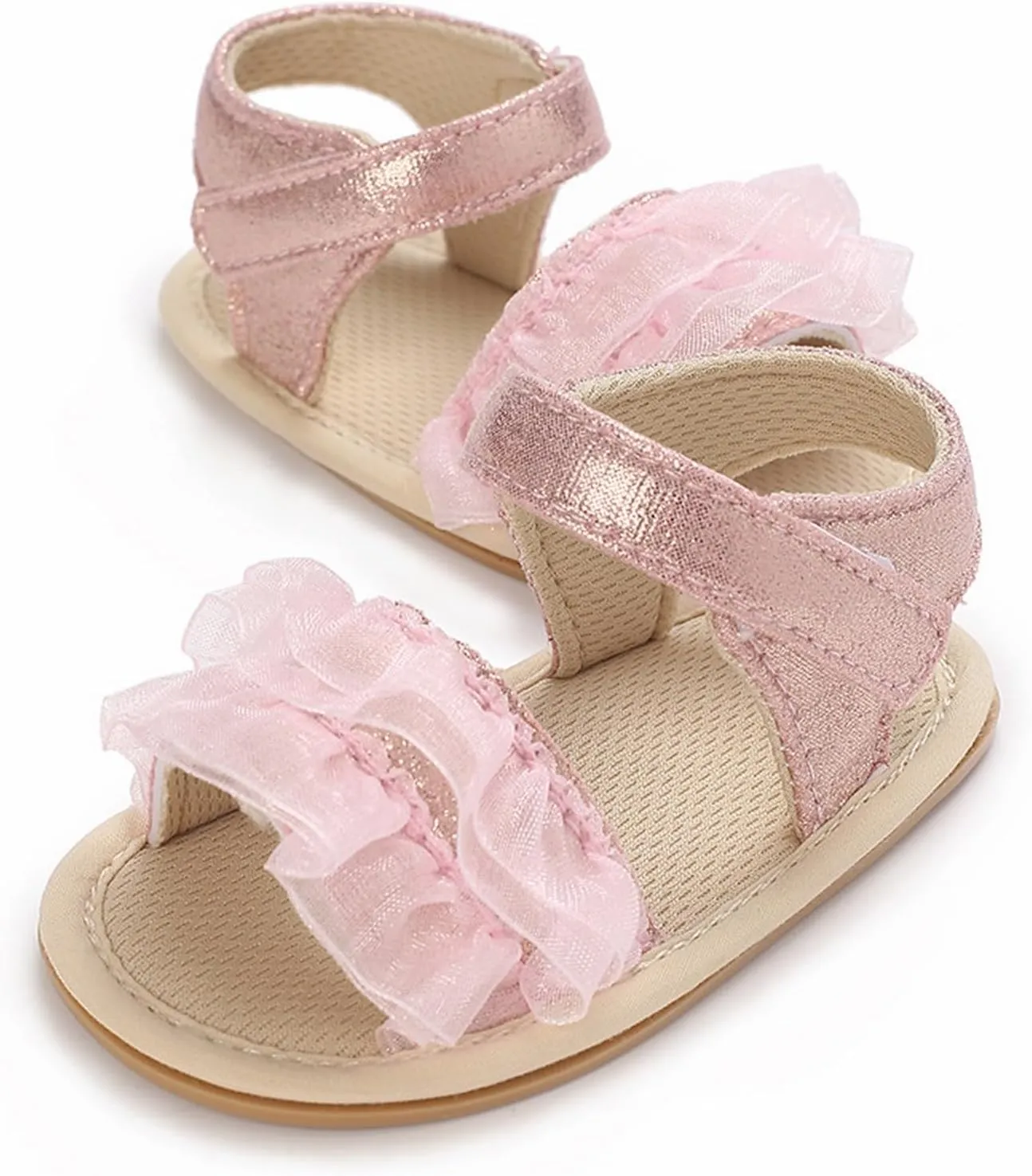 Baby Girls Summer Sandals Infant Flower Flat Shoes Newborn Soft Sole Slippers Open Toe Toddler First Walking Shoes