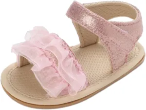 Baby Girls Summer Sandals Infant Flower Flat Shoes Newborn Soft Sole Slippers Open Toe Toddler First Walking Shoes