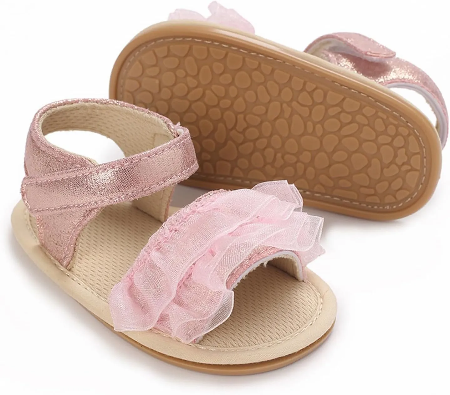 Baby Girls Summer Sandals Infant Flower Flat Shoes Newborn Soft Sole Slippers Open Toe Toddler First Walking Shoes