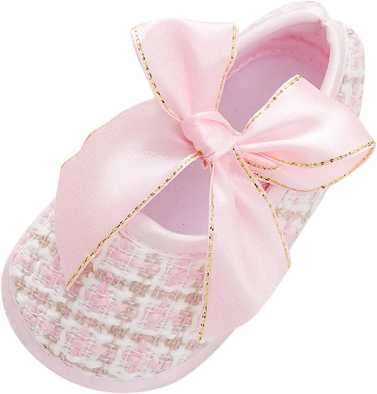Baby Infant Boy Girl Sandals Shoes First Walking Shoes Bow Non-Slip Soft Sole Flat Shoes Lightweight (Pink, 13 Infant)
