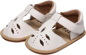 Baby Infant Boy Girl Sandals Shoes First Walking Shoes Soft Anti-Slip Rubber Sole Sneakers Fashion (White, 7 Toddler)