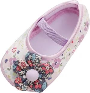 Baby Infant Boy Girl Sandals Shoes Newborn First Walkers Crib Shoes Flowers Soft Anti-Slip Sole (Purple, 12 Infant)