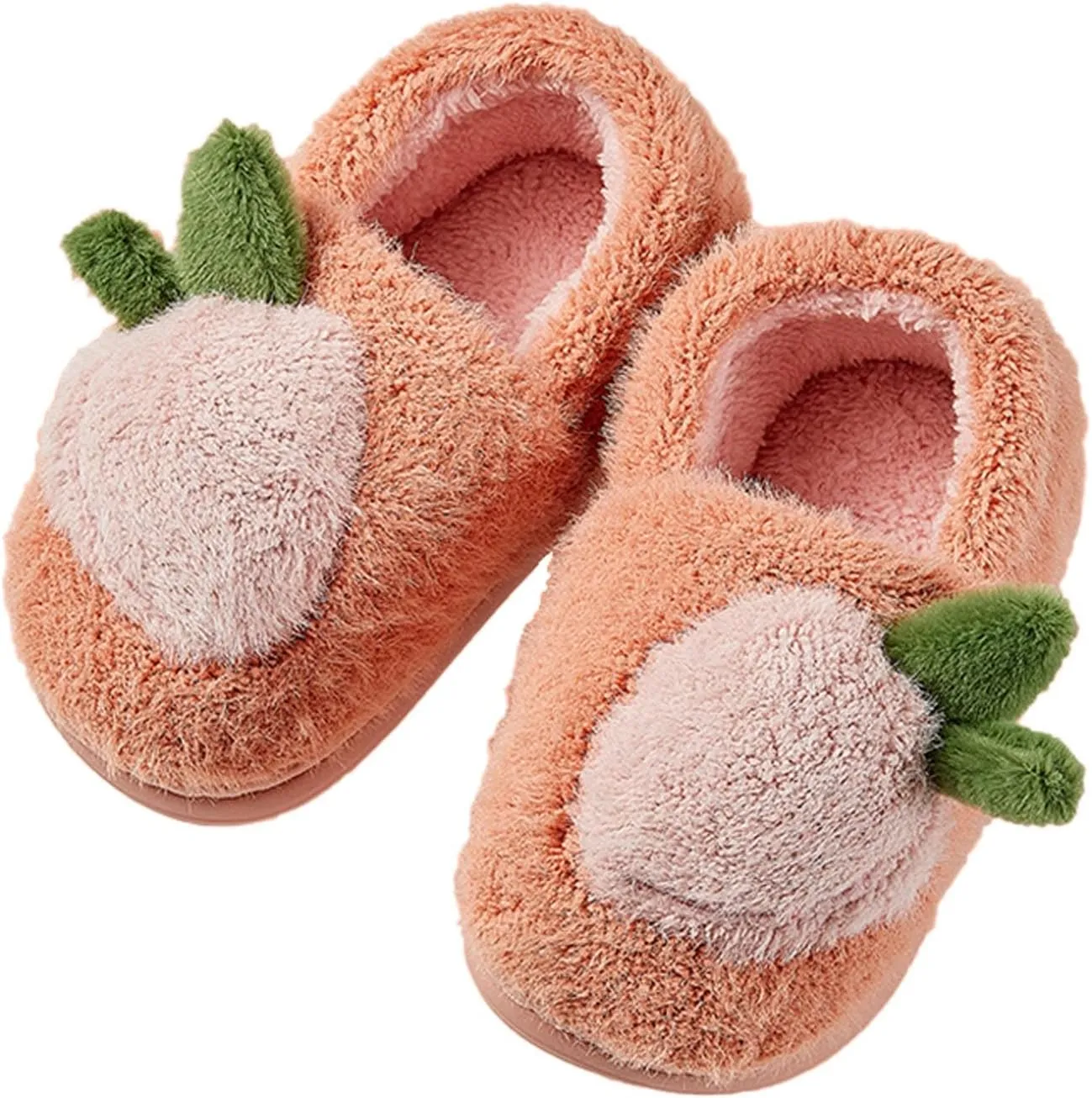 Baby Infant Fr Fuzzy Slippers Toddler Boys Girls Cotton Soft Sole Flat Shoes Winter Indoor Memory Foam House Shoes