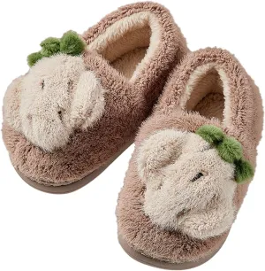 Baby Infant Fr Fuzzy Slippers Toddler Boys Girls Cotton Soft Sole Flat Shoes Winter Indoor Memory Foam House Shoes