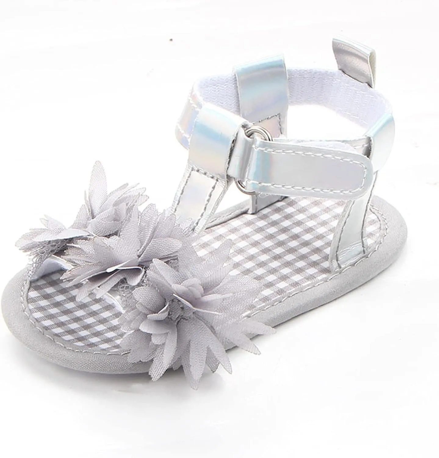 Baby Infant Shoes Boy Girl Sandals First Walkers Flat Shoes Lightweight Soft Sole Sneakers Summer Beach (Grey, 4 Infant)