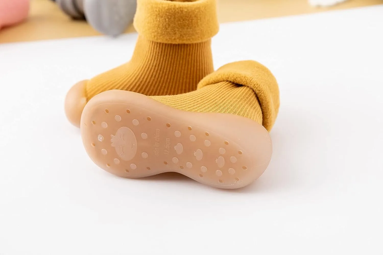 Baby Long Tube Knit Sock Shoes Boys Girls Soft Sole Rubber Shoes Infant Solid Warm Stocking Soft Walking Shoes