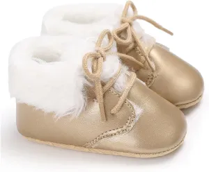 Baby Shoes 5 Colors Winter Baby Boy Girls Soft Sole Snow Warm Booties Toddler Anti-Slip Crib Boots 0-18M Shoes (Color : Gold, Size : 12-18 Months) (Gold 6)