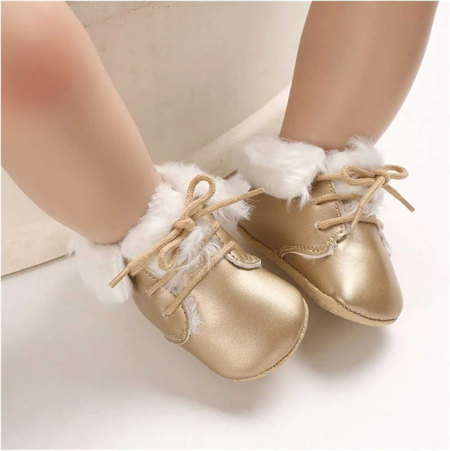 Baby Shoes 5 Colors Winter Baby Boy Girls Soft Sole Snow Warm Booties Toddler Anti-Slip Crib Boots 0-18M Shoes (Color : Gold, Size : 12-18 Months) (Gold 6)