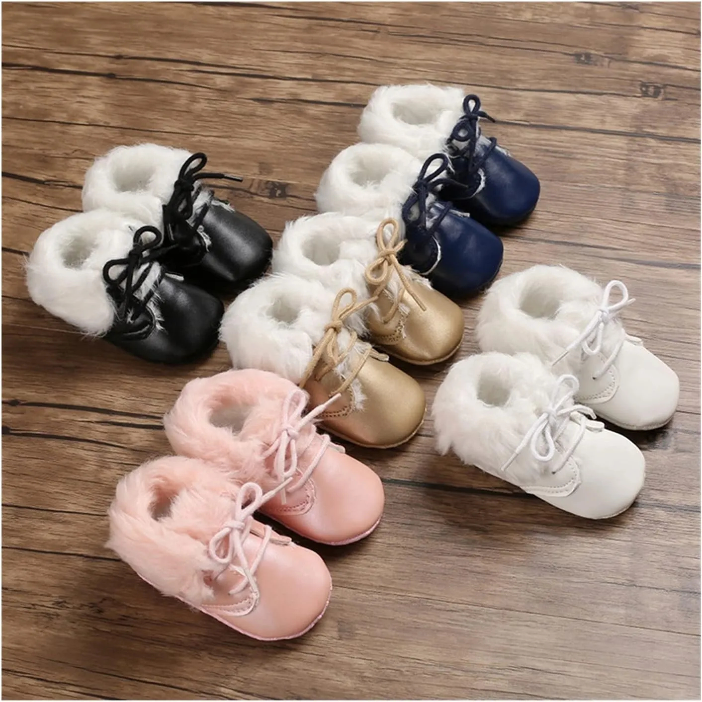 Baby Shoes 5 Colors Winter Baby Boy Girls Soft Sole Snow Warm Booties Toddler Anti-Slip Crib Boots 0-18M Shoes (Color : Gold, Size : 12-18 Months) (Gold 6)