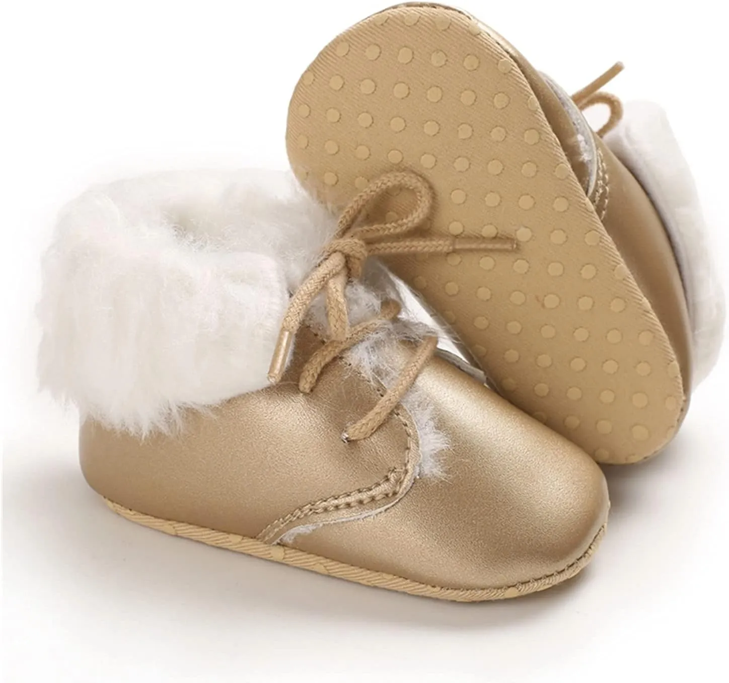 Baby Shoes 5 Colors Winter Baby Boy Girls Soft Sole Snow Warm Booties Toddler Anti-Slip Crib Boots 0-18M Shoes (Color : Gold, Size : 12-18 Months) (Gold 6)