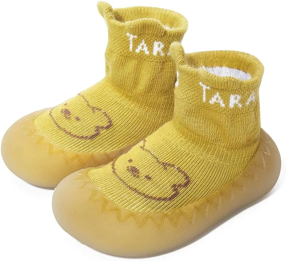 Baby Sock Shoes Walking Shoes Infant Breathable Slippers with Soft Rubber Sole Boys Girls Grip Socks