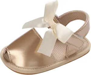 Baby Toddler Sandals Infant Girls Boys Shoes First Walkers Soft Anti-Slip Sole Flat Sandals Cute (Gold, 6 Toddler)