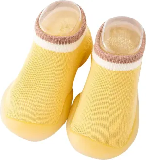 Baby Toddler Sock Shoes Training Shoes Non-Skid Floor Slipper with Rubber Sole Slip on Sneakers Protect Toes Shoes