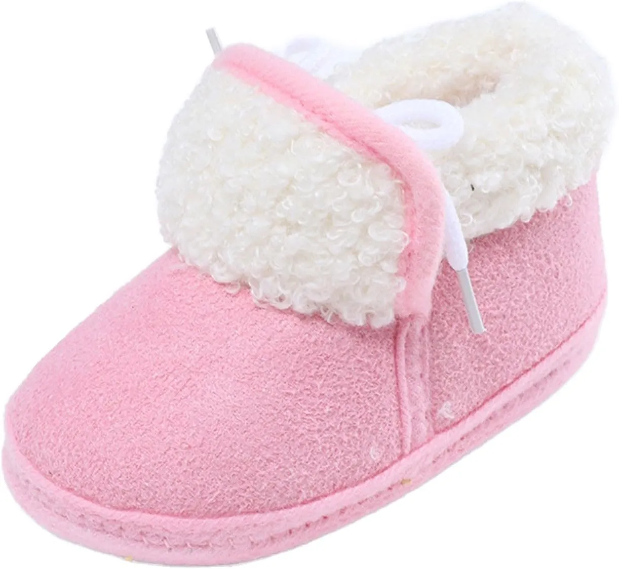 Baby Unisex Warm Fr Lined Soft Boots Infant Winter Ankle Non-Slip Rubber Texture Sole Toddler Winter Snow Shoes