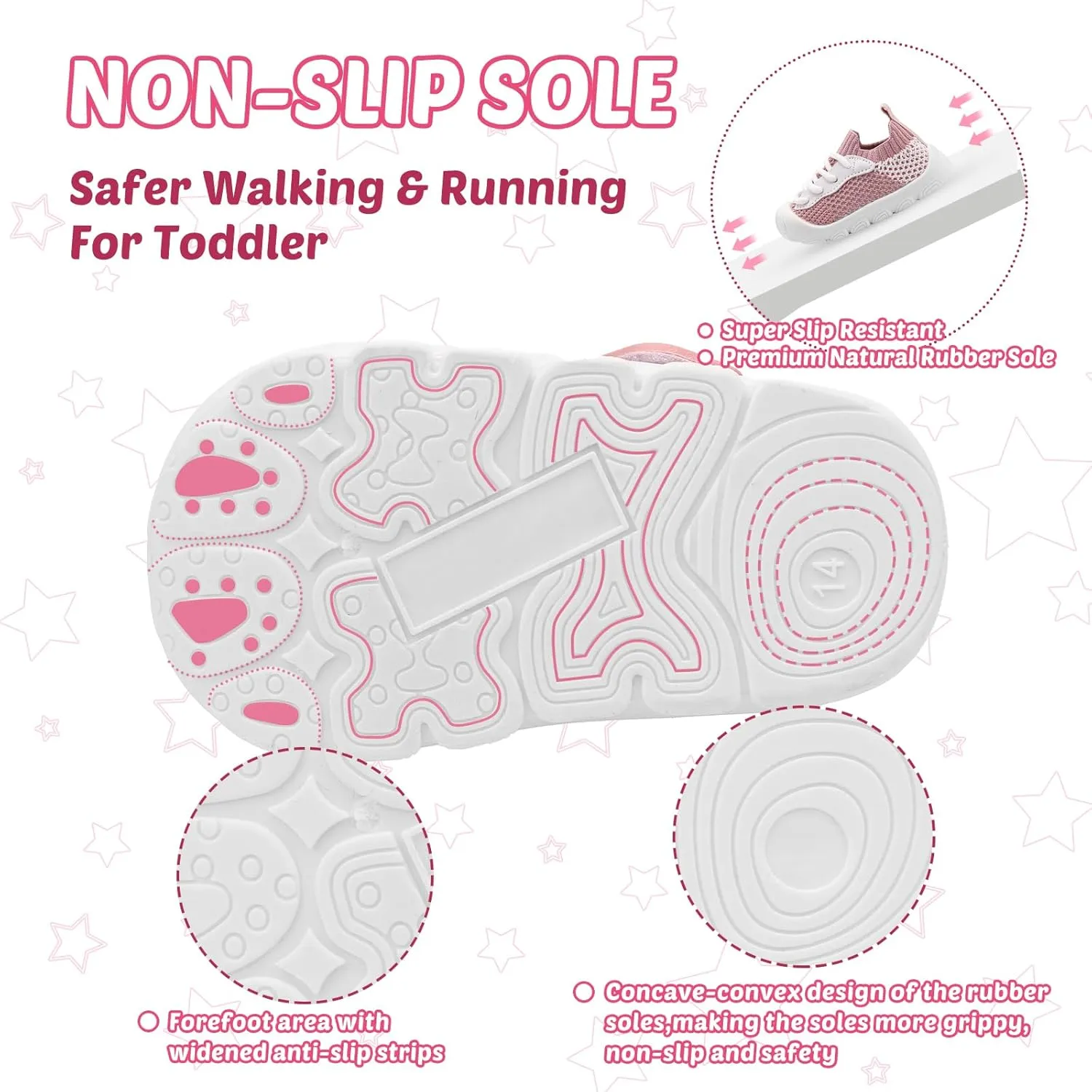 Baby Walking Shoes Toddler Girl Boy Soft Sole Breathable Cotton Canvas Shoes Infant Lightweight Non-Slip Safer Slip-on First Walkers Shoes Casual Tennis Wide Sneakers Rubber Soles Running Outdoor