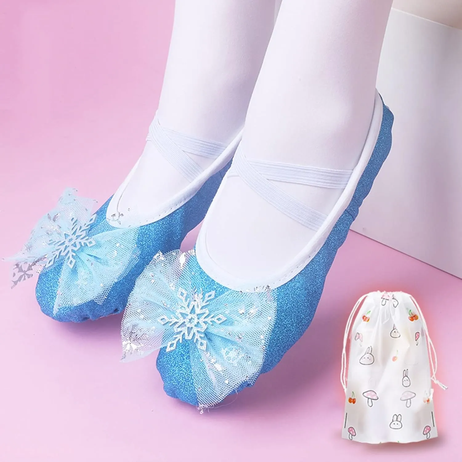 Ballet Shoes for Girls,Soft Leather Ballet Slippers No-Tie Warm Dance Yoga Practice Shoes for Toddler Girls