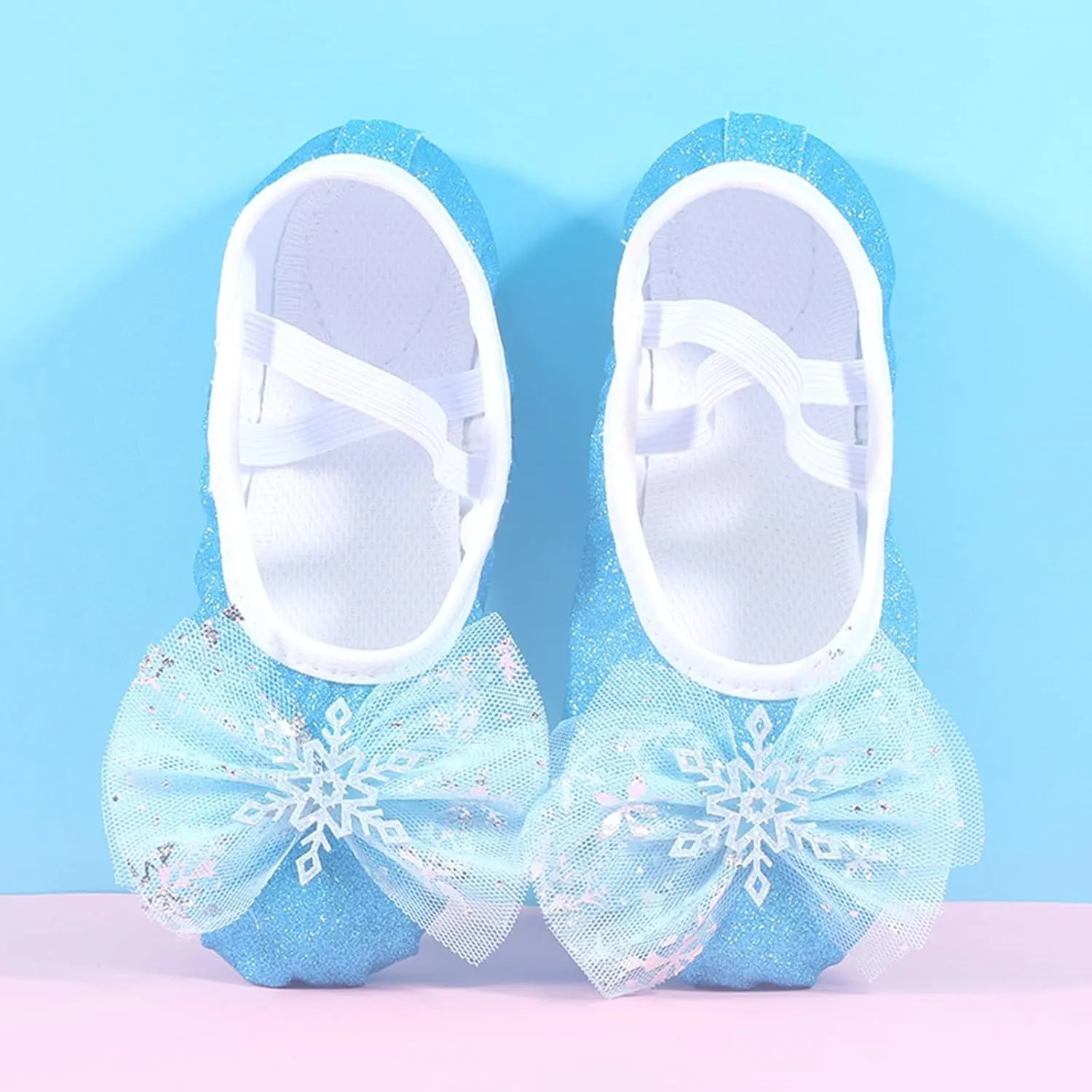 Ballet Shoes for Girls,Soft Leather Ballet Slippers No-Tie Warm Dance Yoga Practice Shoes for Toddler Girls