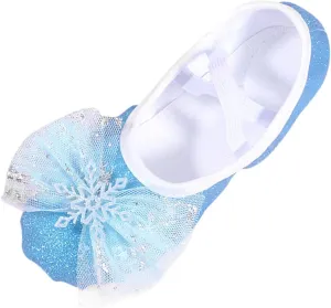 Ballet Shoes for Girls,Soft Leather Ballet Slippers No-Tie Warm Dance Yoga Practice Shoes for Toddler Girls