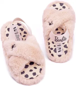 Barbie Fluffy Cross Strap House Sliders Girls' slipper