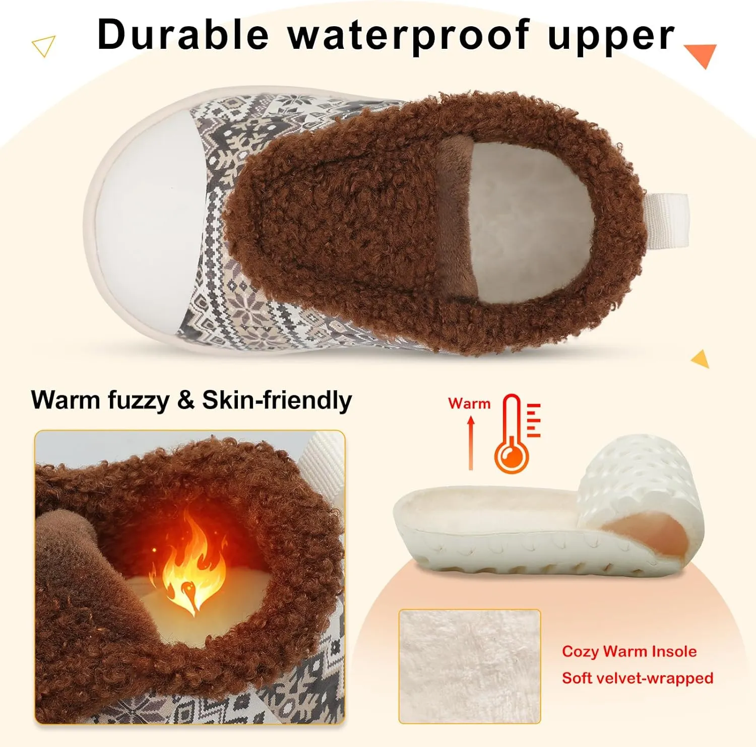 BARERUN Toddler Slippers Boys Girls Warm Skin-friendly House Slippers Soft-Lightweight Around House Shoes for Kids Indoor/Outdoor