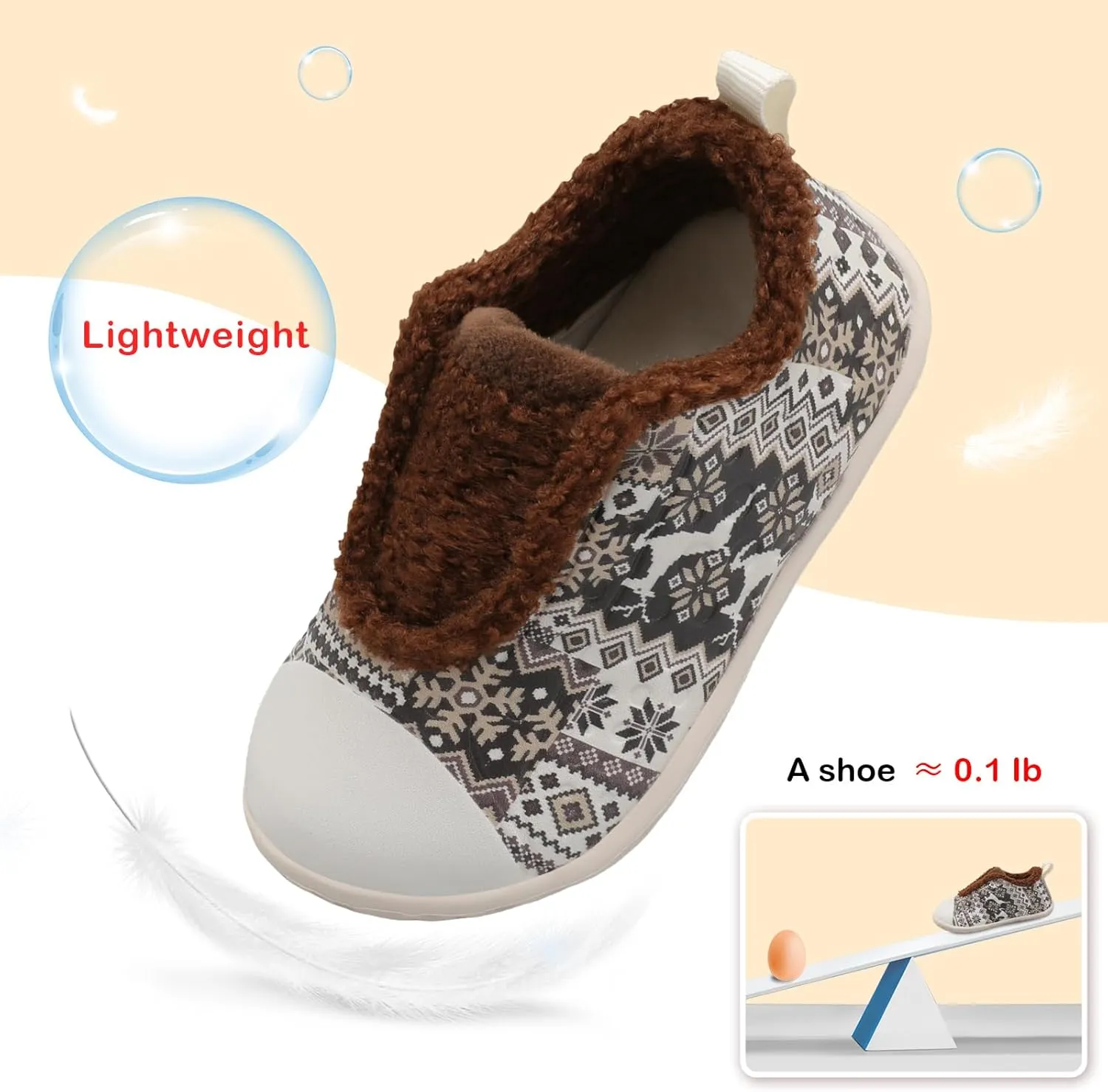 BARERUN Toddler Slippers Boys Girls Warm Skin-friendly House Slippers Soft-Lightweight Around House Shoes for Kids Indoor/Outdoor