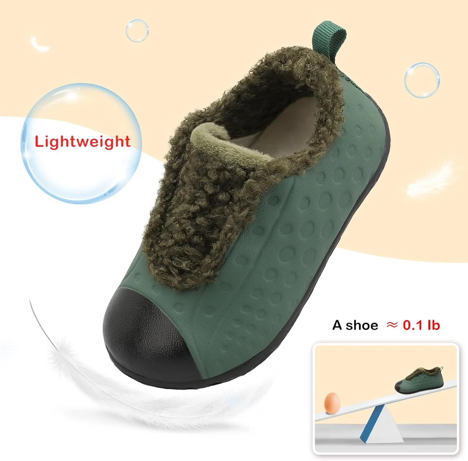 BARERUN Toddler Slippers Boys Girls Warm Skin-friendly House Slippers Soft-Lightweight Around House Shoes for Kids Indoor/Outdoor