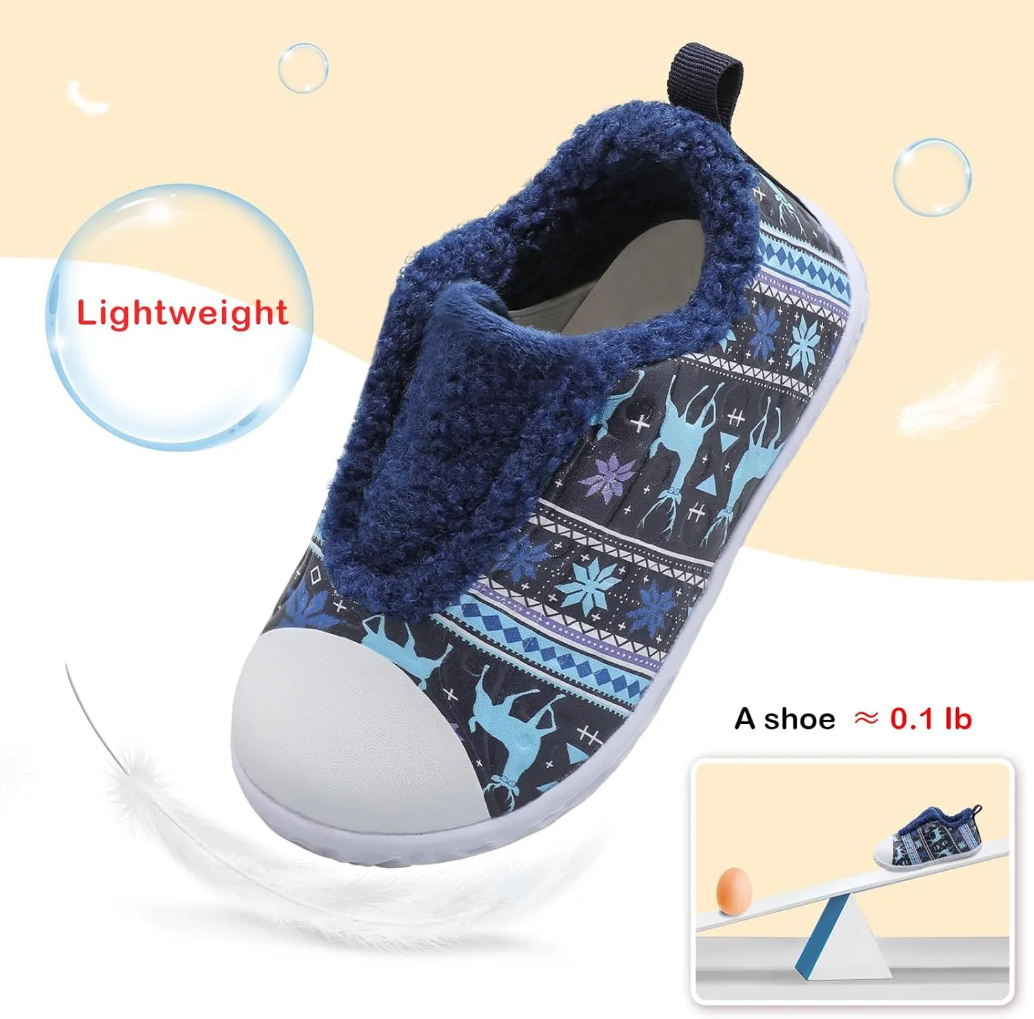 BARERUN Toddler Slippers Boys Girls Warm Skin-friendly House Slippers Soft-Lightweight Around House Shoes for Kids Indoor/Outdoor
