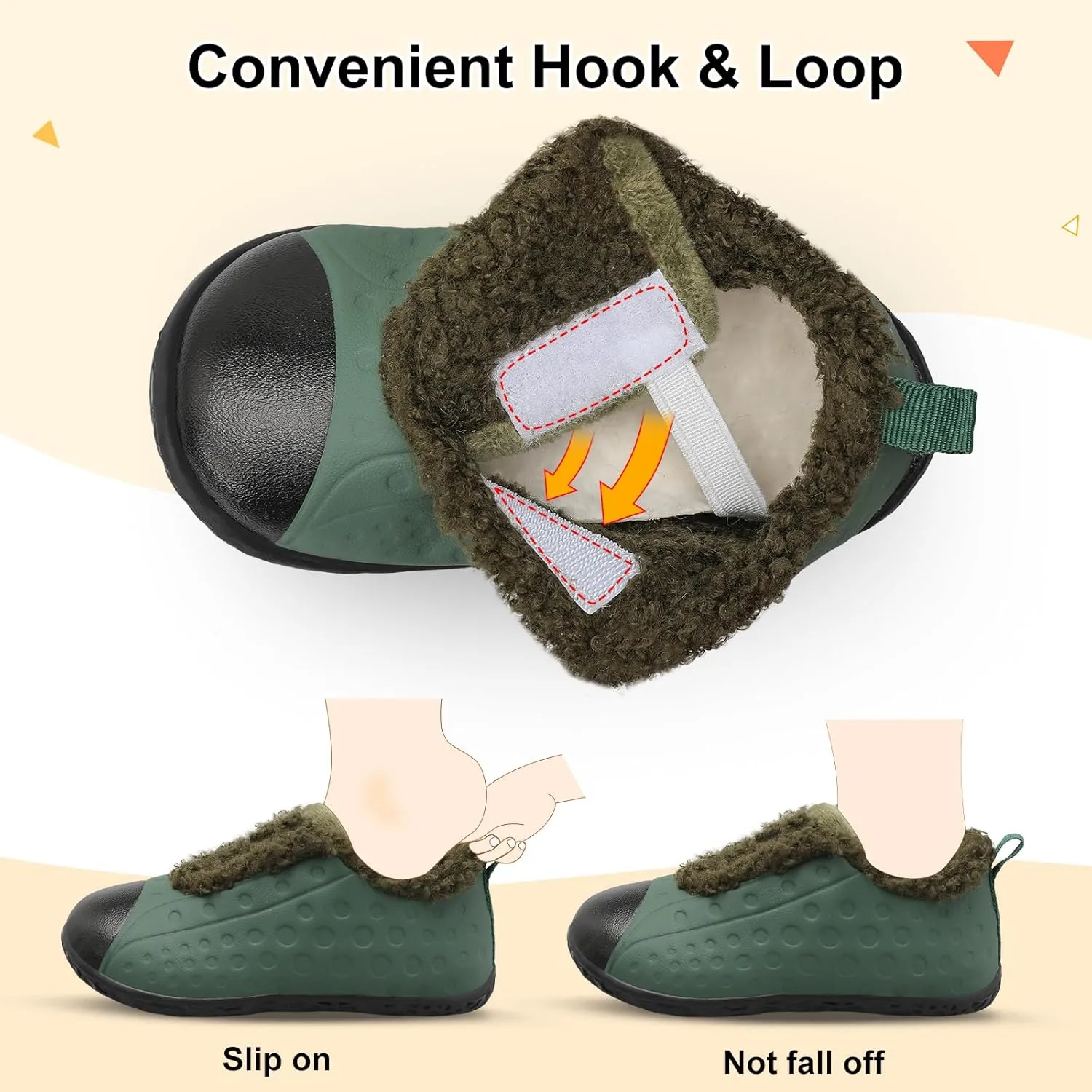 BARERUN Toddler Slippers Boys Girls Warm Skin-friendly House Slippers Soft-Lightweight Around House Shoes for Kids Indoor/Outdoor