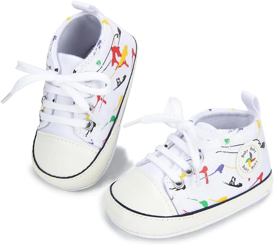 BEIDI Baby Girl Boy Shoes 0-18 Months,Infant Unique Essentials Gifts,Unisex Newborn Doll Slip-on Soft Sole High-top Frist Walking Sneakers
