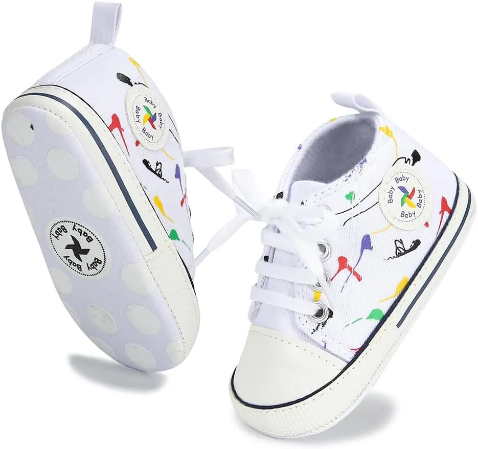 BEIDI Baby Girl Boy Shoes 0-18 Months,Infant Unique Essentials Gifts,Unisex Newborn Doll Slip-on Soft Sole High-top Frist Walking Sneakers
