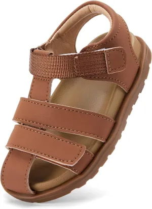 BMCiTYBM Toddler Boys Girls Sandals Open Toe Arch Support Slides Adjustable Straps Cork Footbed Slippers for Indoor Outdoor