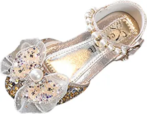 Bow Pearl Rhinestone Shoes Baby Girls Bowknot Princess Shoes Lightweight Soft Sole Shoes Toddler Shoes
