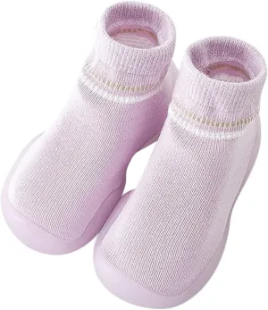 Boys Girls First Walking Shoes Rubber Sole Non-Skid Sneakers Indoor House First Walker Toddler Shoes