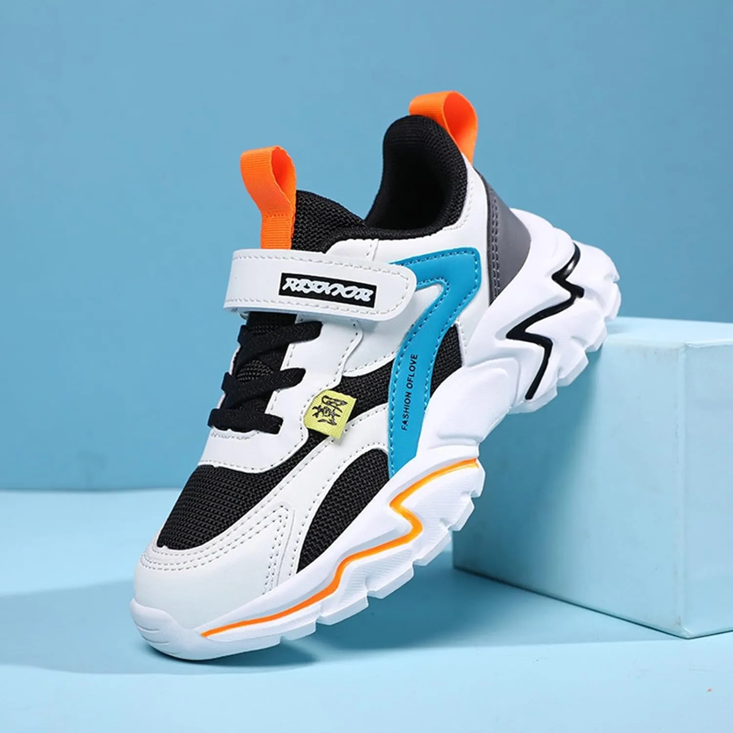 Boys Girls Sneakers Kids Lightweight Breathable Adjustable Athletic Running Shoes for Toddler/Little Kid/Big Kid