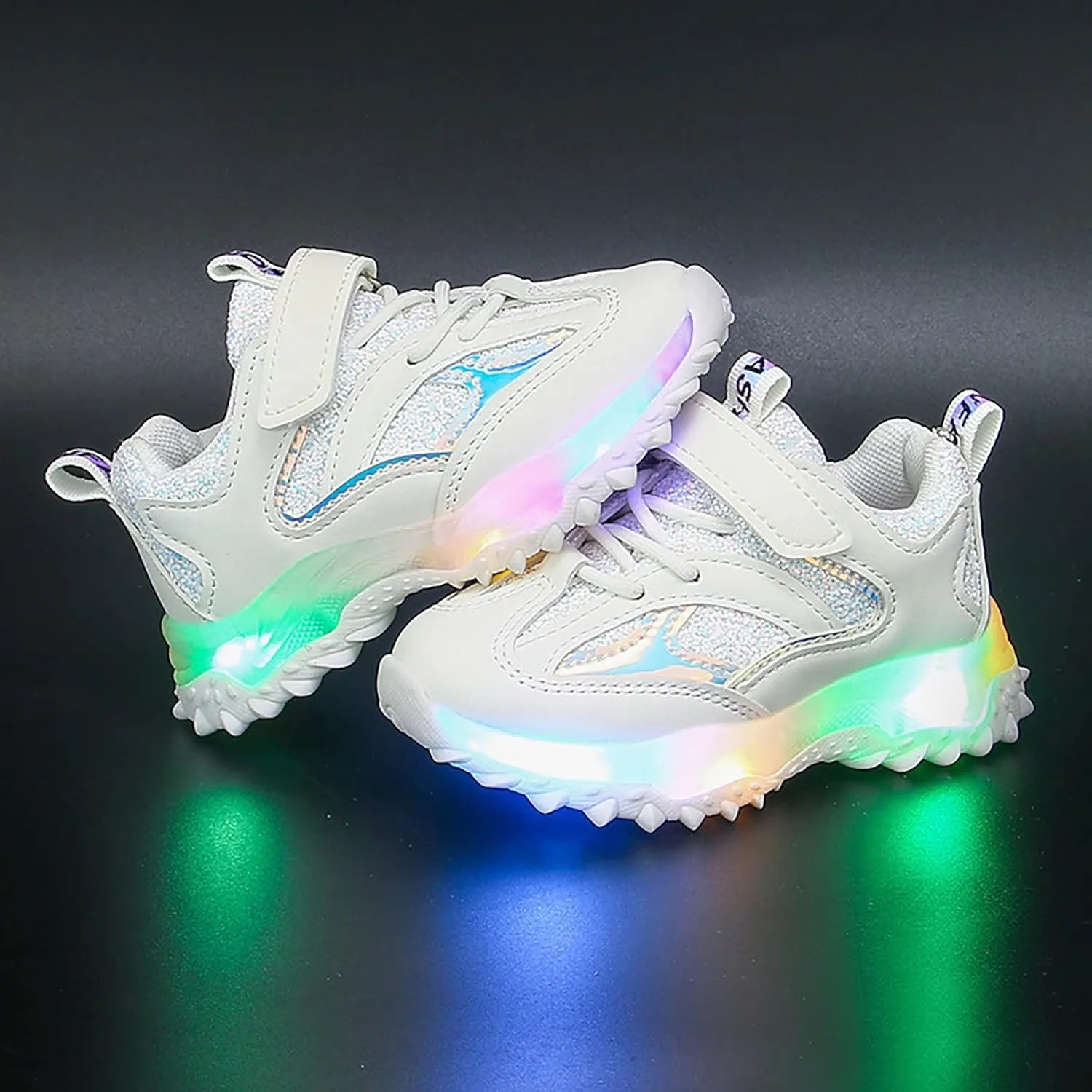Boys Girls Sneakers Spring Autumn Non Slip Soft Sole Baby Toddler LED Flashing Lights Shoes Boys Lace-up Tennis Shoes
