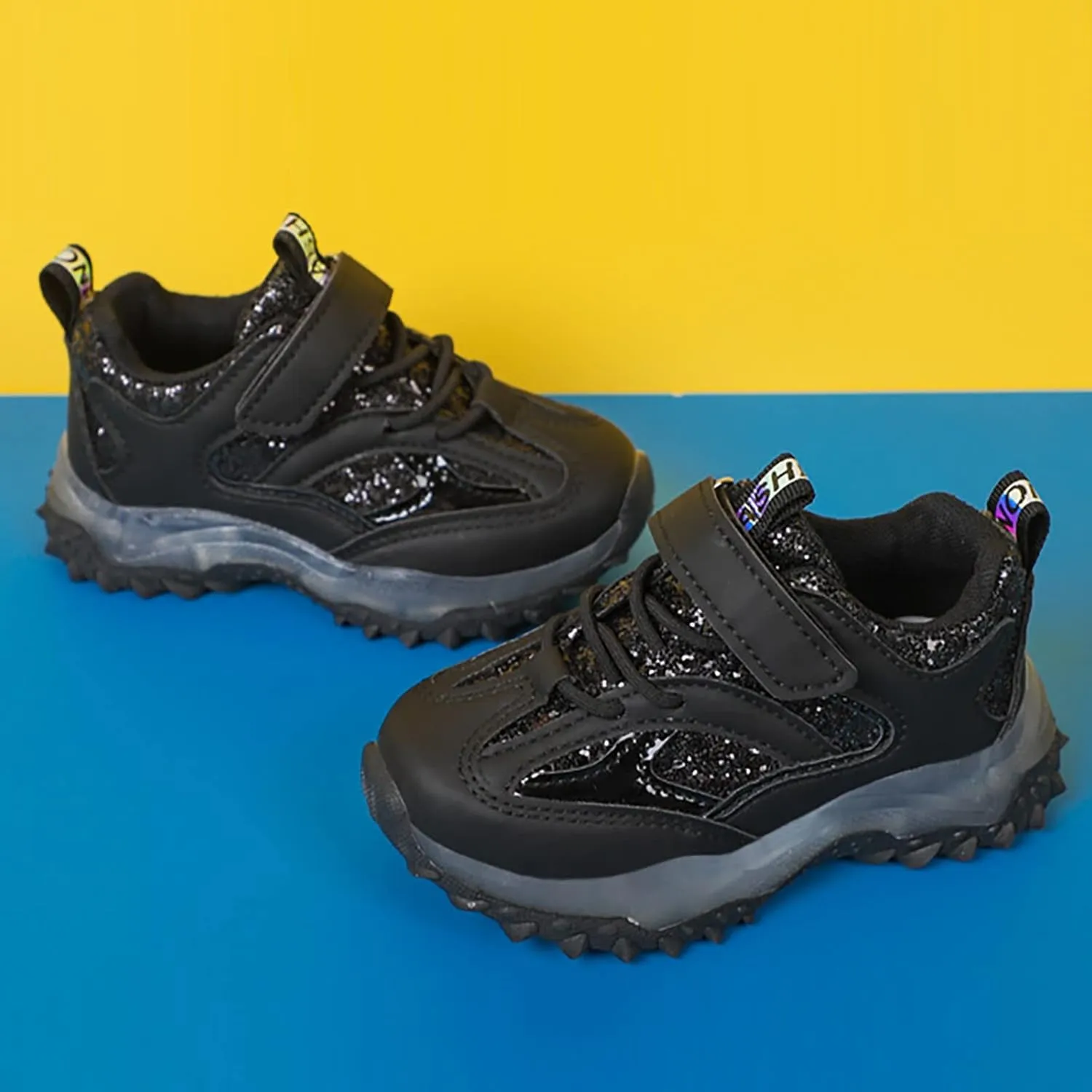 Boys Girls Sneakers Spring Autumn Non Slip Soft Sole Baby Toddler LED Flashing Lights Shoes Boys Lace-up Tennis Shoes