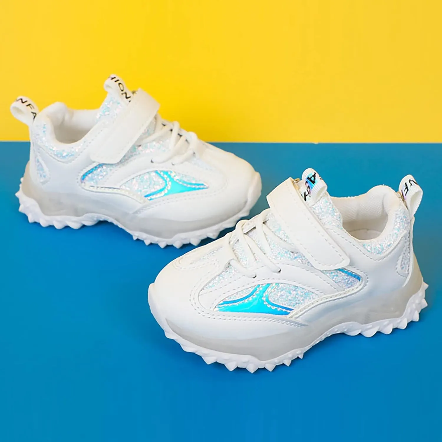 Boys Girls Sneakers Spring Autumn Non Slip Soft Sole Baby Toddler LED Flashing Lights Shoes Boys Lace-up Tennis Shoes