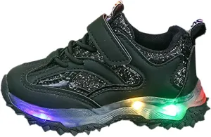 Boys Girls Sneakers Spring Autumn Non Slip Soft Sole Baby Toddler LED Flashing Lights Shoes Boys Lace-up Tennis Shoes
