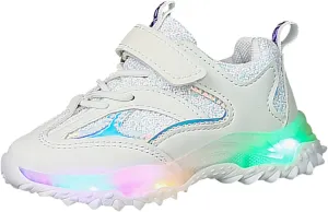 Boys Girls Sneakers Spring Autumn Non Slip Soft Sole Baby Toddler LED Flashing Lights Shoes Boys Lace-up Tennis Shoes